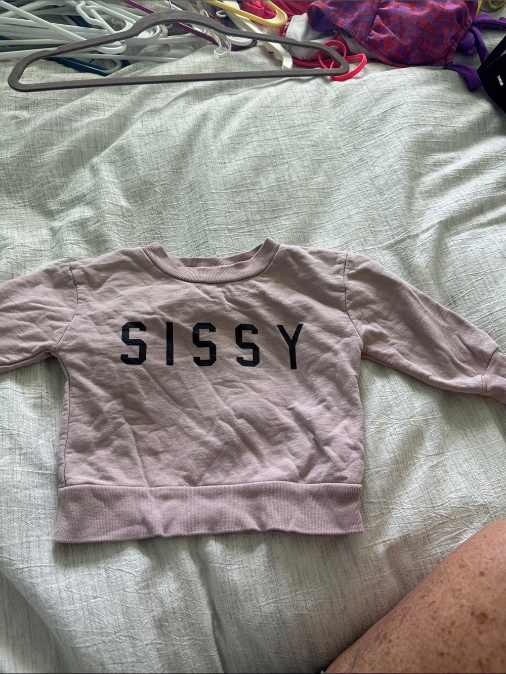 Kids "SISSY" Crewneck Sweatshirt - Light Pink
